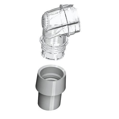 Stock photo of ResMed CPAP mask elbow assembly and swivel