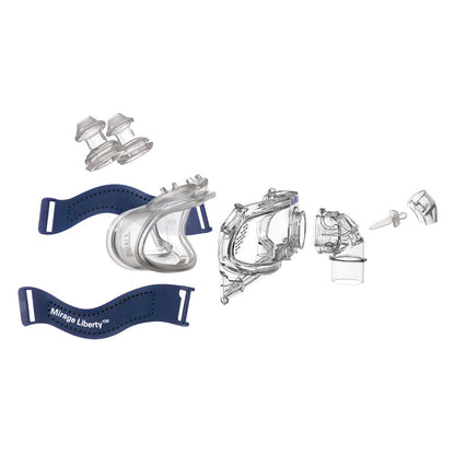Stock photo of ResMed Mirage Liberty full face CPAP mask upper clips