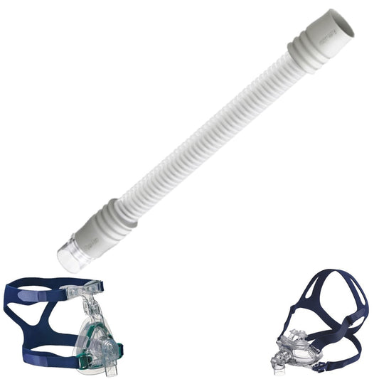Stock photo of ResMed Mirage Liberty full face CPAP mask inlet tube and swivel