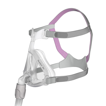 Stock photo of ResMed Quattro Air for her full face CPAP mask with headgear