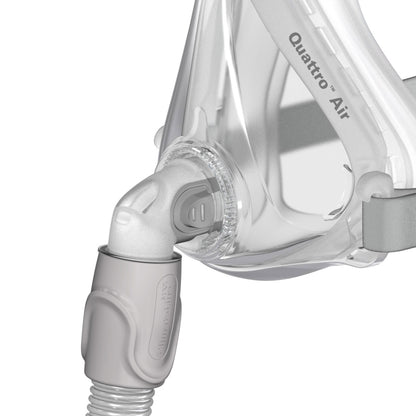 Stock photo of ResMed Quattro Air for her full face CPAP mask with headgear