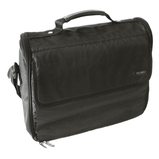 Stock photo of ResMed S9 AutoSet CPAP machine with ClimateLine machine bag