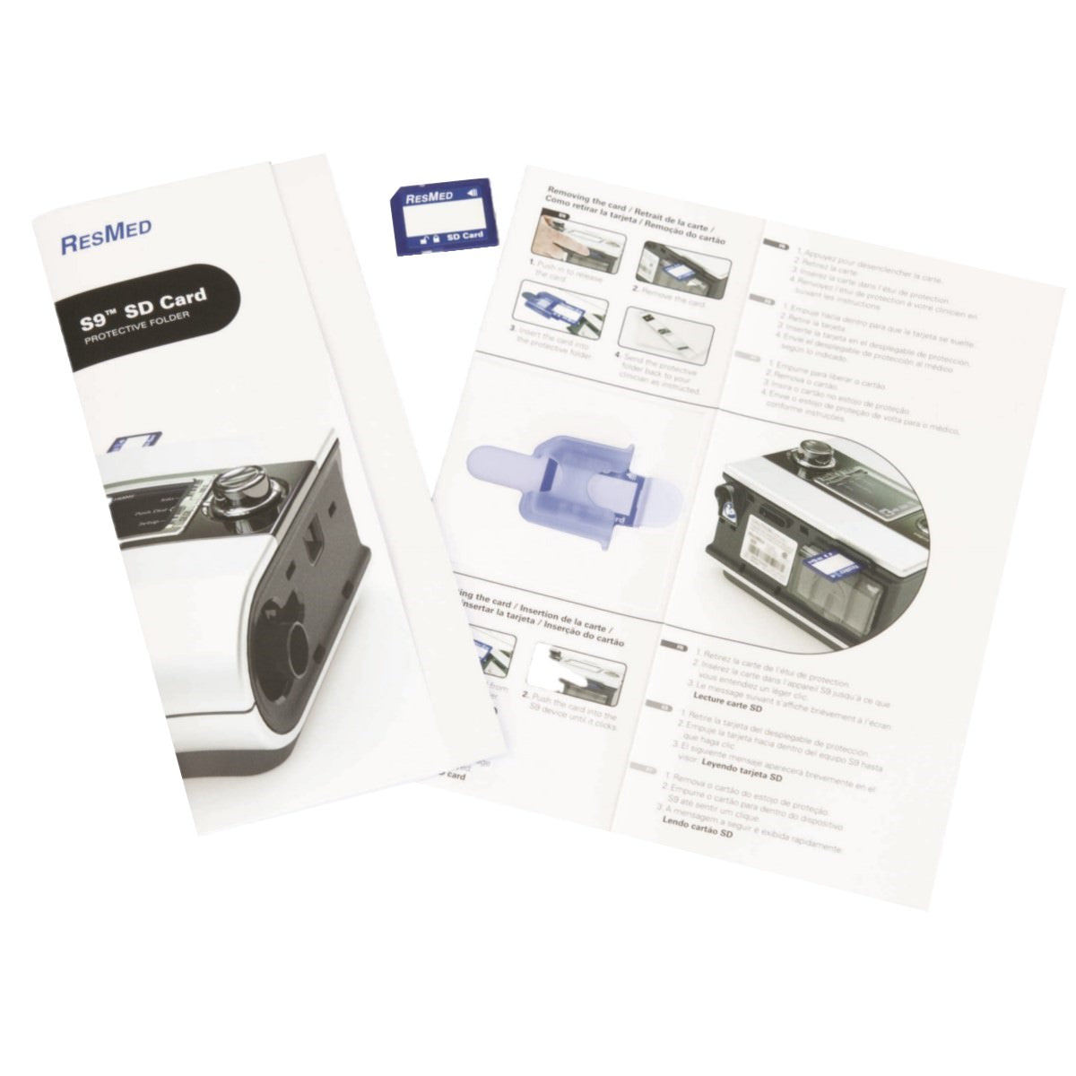 Stock photo of ResMed S9 Series CPAP machine SD card