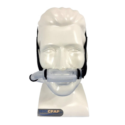 Stock photo of ResMed Mirage Swift II nasal pillow CPAP mask with headgear