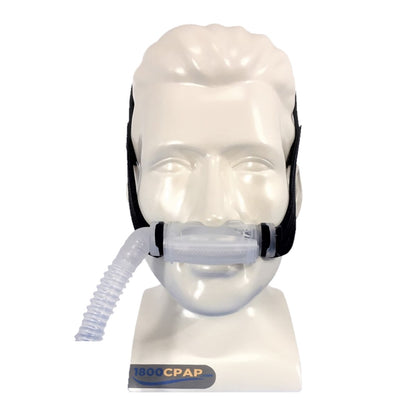 Stock photo of ResMed Mirage Swift II nasal pillow CPAP mask with headgear