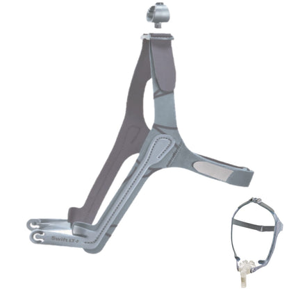 Stock photo of ResMed Swift LT for her nasal pillow CPAP mask headgear