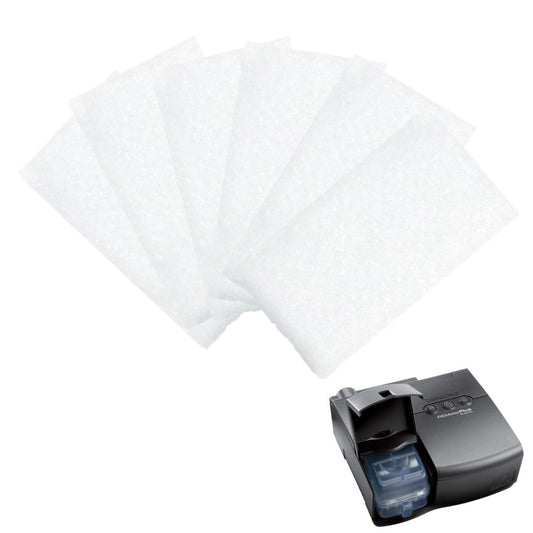 Stock photo of Philips Respironics Ultra Fine M series CPAP machine filters 6 pack
