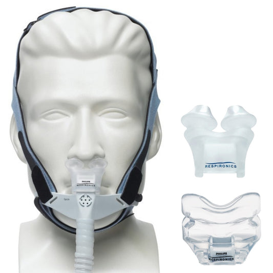 Stock Image of Philips Respironics OptiLife Nasal Pillow CPAP Mask W/ Headgear 