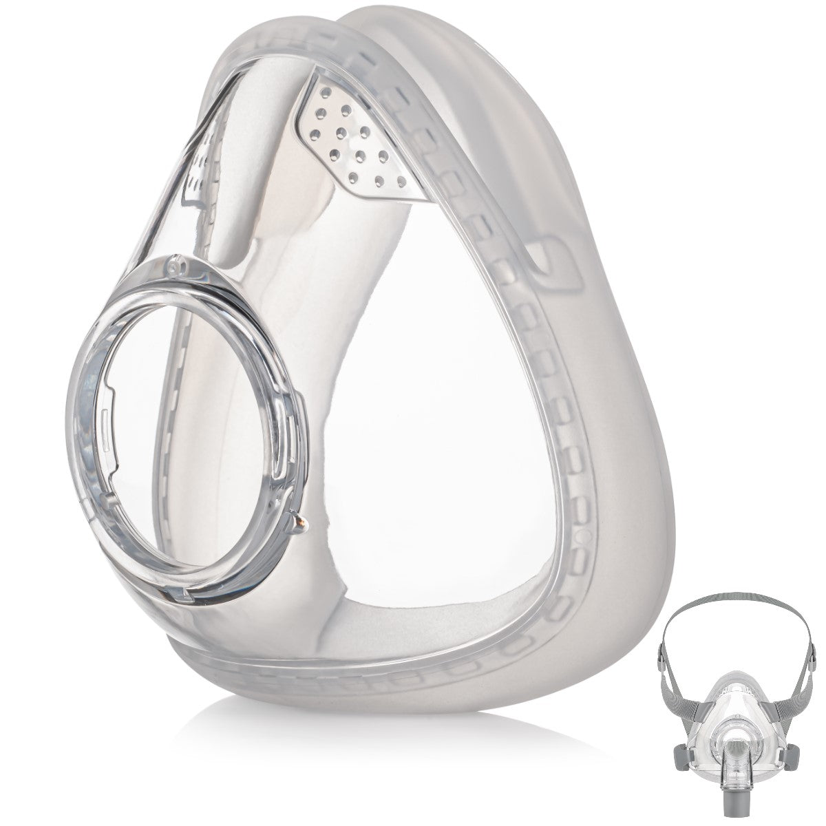 Angled Stock Image of React Health's Replacement Siesta Full Face CPAP Mask Cushion 