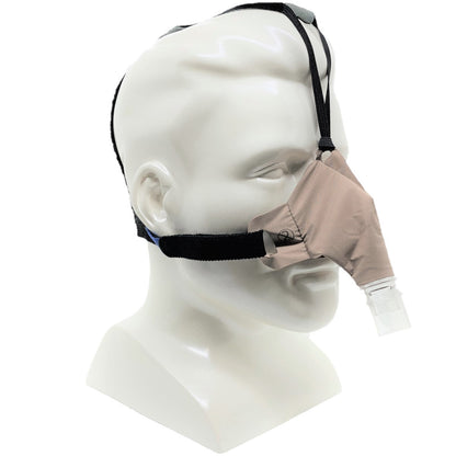 Angled Stock Image of SleepWeaver Advance Nasal Cloth CPAP Mask W/ Headgear 