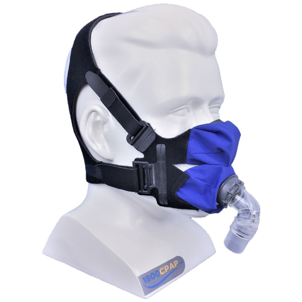 Angled Stock Image of SleepWeaver Anew Full Face CPAP Cloth Mask W/ Headgear