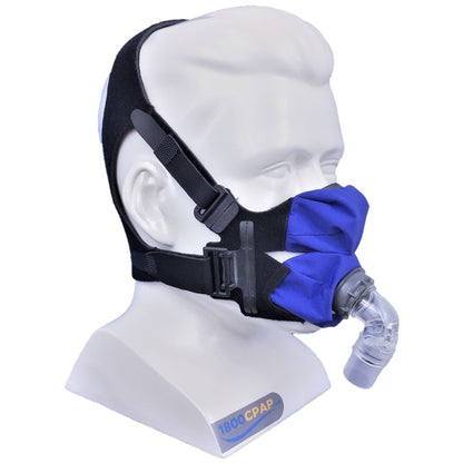 Angled Stock Image of SleepWeaver Anew Full Face CPAP Cloth Mask W/ Headgear