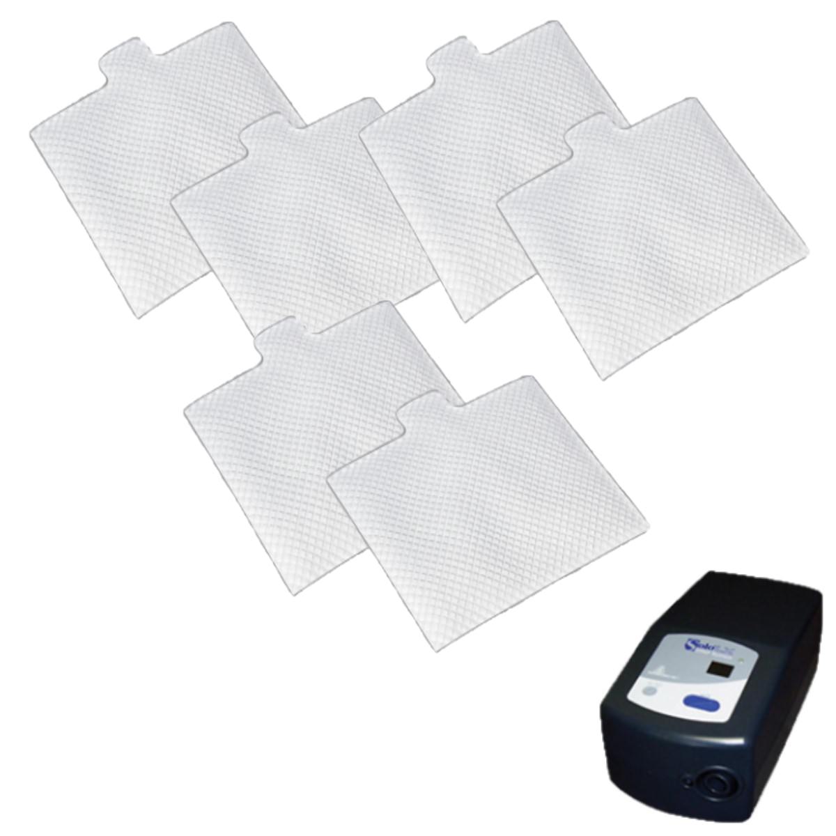 Stock photo of Spirit Medical ultra fine disposable filters for Respironics CPAP Aria and Duet 6 pack