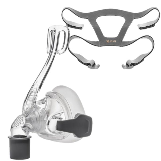 Stock photo of React Health Viva nasal CPAP mask fit pack with optional headgear