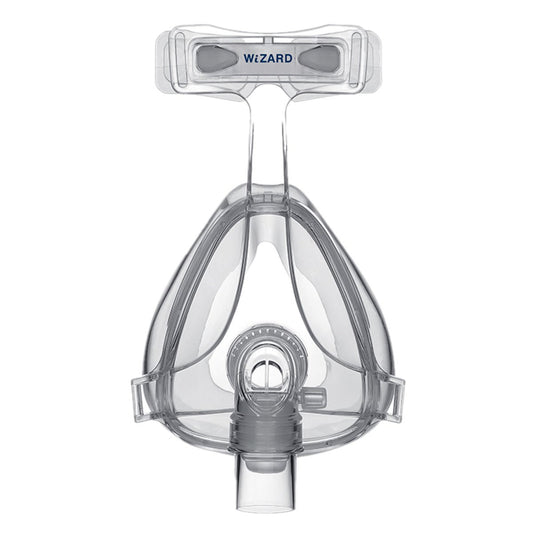 Front facing stock image of Apex Medical Wizard 220 full face CPAP mask without headgear